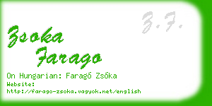 zsoka farago business card