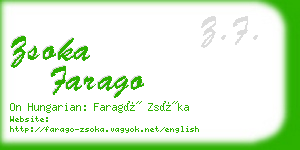 zsoka farago business card